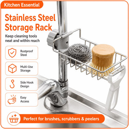 Stainless Steel Faucet Sink Organizer / Sponge Holder.