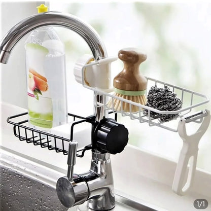 Stainless Steel Faucet Sink Organizer / Sponge Holder.