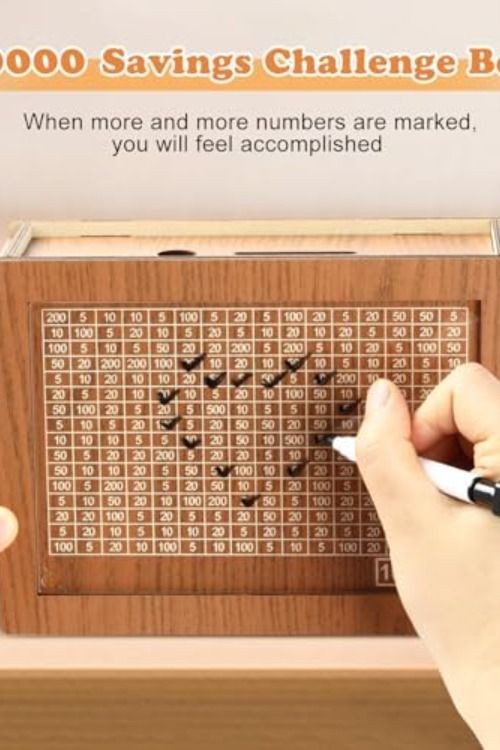 Wooden Money Bank & Box /, Money Bank, 10000 Money Bank/Children, Savings Challenge Box, Cashbox, Cash Vault Wooden Savings Box, Wooden Coin Piggy Bank, Money Save Box Smash, Money Saver, Coin Box, Money Box