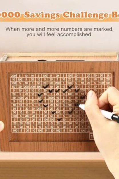Wooden Money Bank & Box /, Money Bank, 10000 Money Bank/Children, Savings Challenge Box, Cashbox, Cash Vault Wooden Savings Box, Wooden Coin Piggy Bank, Money Save Box Smash, Money Saver, Coin Box, Money Box